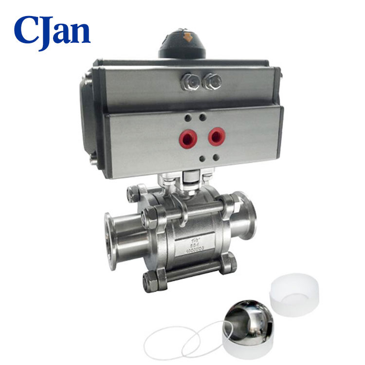 Stainless Steel Pneumatic 3 pc Ball Valve