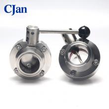 Sanitary Stainless Steel Tri Clamp Adaptor Butterfly Valve for Food Milk